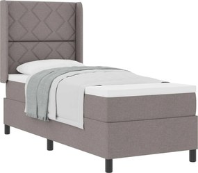 vidaXL Boxrugós ágy matracmal fejtámlával Tópszínű 80 x 200 cm szövet