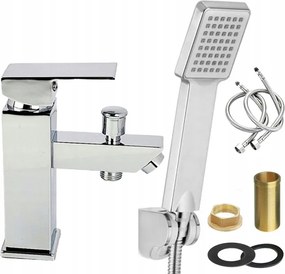 Kádtöltő Csaptelep Álló Króm, EGYlyukú Mosdó Kapcsolóval