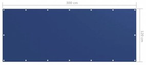 kék oxford-szövet erkélyparaván 120 x 300 cm