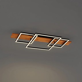 Design mennyezeti lámpa fekete négyzet alakú LED-del 3 lépésben dimmelhető 3-lámpás - Nimue