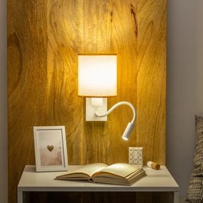 Brilagi - LED Fali lámpa NUBILA 1xE27/25W/230V +LED/3W fehér/világosbarna