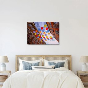 Színes esernyők képe (üvegen) (70x50 cm)