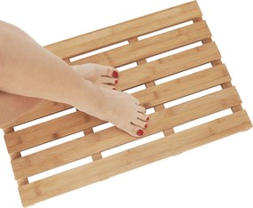 Csúszásgátló szőnyeg a fürdőszobába, természetes lakkozott bambusz, KLERA