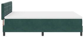 Boxspring Ágy Mattal Sötét Zöld 140x200 cm Bársony