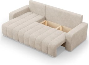 Modena sarokkanapé, szövet anyag, univerzális oldal, bézs