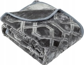 Dombornyomott akril takaró Vito 200x220 geometrikus grafit mintás