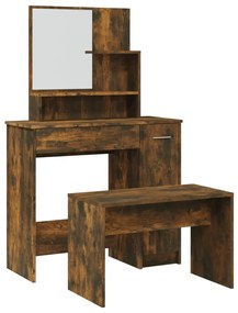 füstös tölgyszínű fésülködőasztal-szett 86,5 x 35 x 136 cm