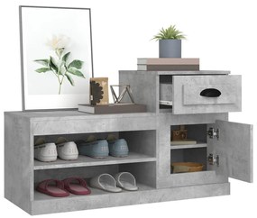 betonszürke szerelt fa cipőszekrény 100 x 42 x 60 cm