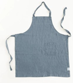Regular kék gyerek len kötény, 67 x 57 cm - Linen Tales