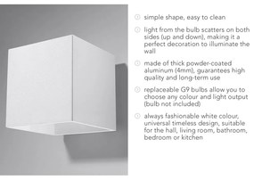 Fehér fali lámpa Geo – Sollux