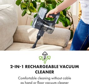 Klarstein Clean Butler 4G Silent, vezeték nélküli porszívó, 16 kPa, 0,8 l, HEPA10, fekete