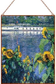 Gustave Caillebotte - Napraforgók a Szajna partján üvegkép, falikép