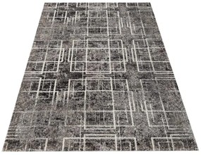Minőségi szürke szőnyeg négyzet motívummal Szélesség: 80 cm | Hossz: 150 cm