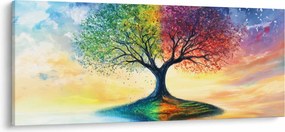 Kép – Évszakok festett fája (120x50 cm)