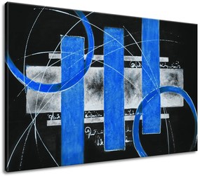 Gario Kézzel festett kép Kék vonalak Méret: 120 x 80 cm