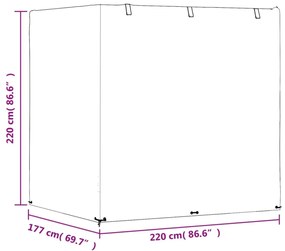 2 db polietilén hintapadhuzat 12 fűzőlyukkal 220x177x220cm
