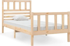 vidaXL tömör fa ágykeret 75 x 190 cm (Small Single)