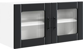 vidaXL Konyhaszekrény polcokkal ajtóval Fekete 80 x 31 x 40 cm Faanyag