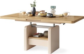 Mazzoni LEXUS Artisan Tölgy/Bézs (Pezsgőszínű) - MODERN DOHÁNYZÓASZTAL NYITHATÓ/MAGASÍTHATÓ ÉTKEZŐASZTAL ÉS DOHÁNYZÓASZTAL EGYBEN