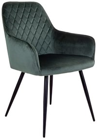 Sötétzöld kárpitozott étkezőfotel szett 2 db-os Harbo – House Nordic