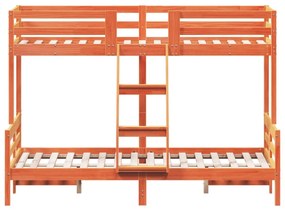 viaszbarna tömör fenyőfa emeletes ágy 80 x 200/120 x 200 cm