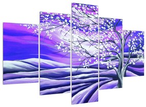 Lila virágzó fa képe (150x105 cm)