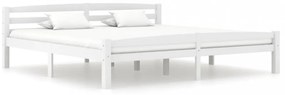 fehér tömör fenyőfa ágykeret matrac nélkül 200 x 200 cm
