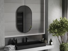 Mexen Loft ovális fürdőszobai tükör 90 x 55 cm, fekete keret - 9851-090-055-000-70