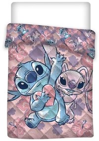 Lilo és Stitch A csillagkutya steppelt ágytakaró, paplan 140x200 cm (Heart)