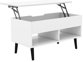 Dohányzóasztal emelhető asztallappal, fehér