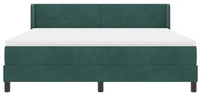 Boxspring Ágy Matracokkal Sötétzöld 180x200 cm Bársony