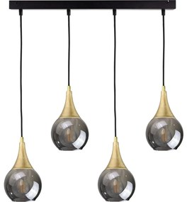 Csillár zsinóron LACRIMA SMOKY 4xE27/60W/230V