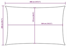 barna téglalap alakú oxford-szövet napvitorla 2 x 4 m