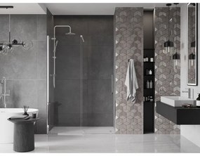 Mexen Velar, nyitható tolóajtó 150x200 cm, 8mm átlátszó üveg, króm profil, 871-150-000-01-01