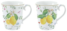 Mediterrán porcelán citrom mintás bögre 2 db szett Fleurs et Citrons