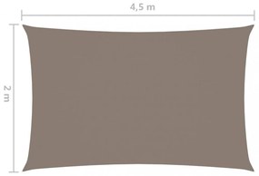 tópszínű téglalap alakú oxford-szövet napvitorla 2 x 4,5 m