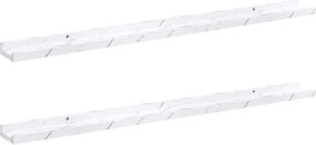 vidaXL Falpolc polcokkal 2 pcs Fehér márvány 100 x 9 x 3 cm Faanyag