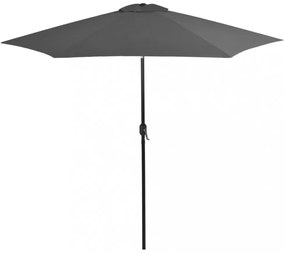 antracitszürke kültéri napernyő fémrúddal, 300 cm átmérőjű