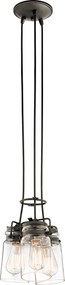Kichler klasszikus modern vintage függeszték brinley barna átlátszó elskl-brinley3-oz