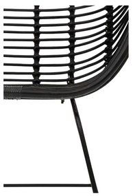 Fekete rattan étkezőszék szett 2 db-os Kiran - Støraa