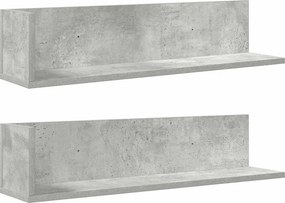 vidaXL 2 db betonszürke szerelt fa fali polc 75 x 16,5 x 16,5 cm