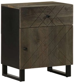 fekete tömör mangófa éjjeliszekrény 50 x 33 x 60 cm