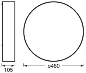Osram - ORBIS PARIS mennyezeti lámpa 3xE27/25W/230V átm. 48 cm fekete