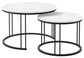 KÉSZLET 2x Kávésasztal RAGNAR fekete/fehér