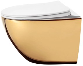 Függesztett WC-csésze rea Carlo Flat Mini Gold/White