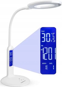 Led Íróasztali Lampa LCD Kijelzővel, 7W, 5 Fényerőszint Iskolai