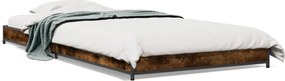 vidaXL füstös tölgyszínű szerelt fa és fém ágykeret 100 x 200 cm