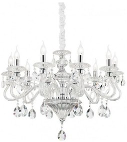Ideal Lux - Kristály csillár láncon NEGRESCO 8xE14/28W/230V átm. 73,5 cm átlátszó