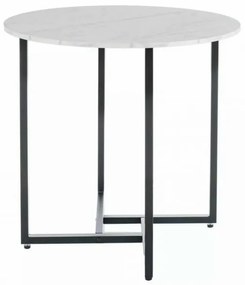 Kerek étkezőasztal ALTO II 80 cm, fehér márvány dekorációval