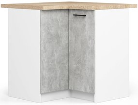 Sarokkonyha 300 cm Ozara III (fehér + beton). Akció -16%. 1071174